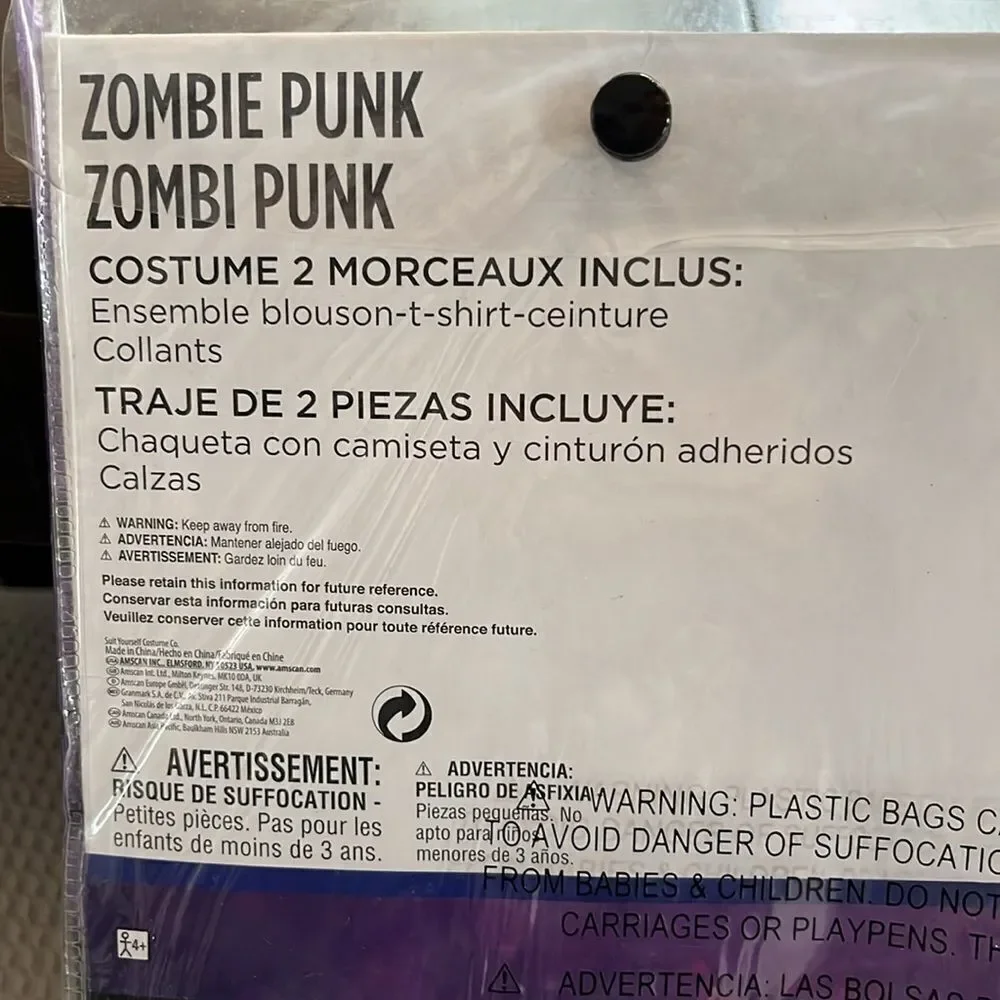 Punk zombie costume